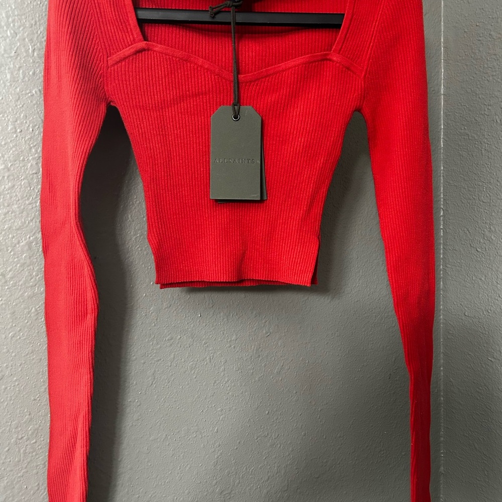 “All Saints” Cropped Ribbed Sweater - Picture 2 of 5
